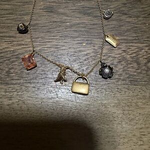 Coach Gold Necklace with Multicolor Charms